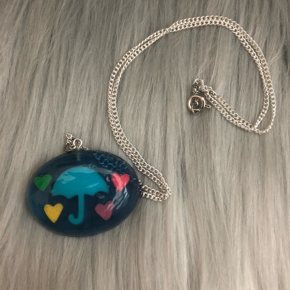 Ritzee Rebel Pastel Resin Umbrella Necklace ☔️